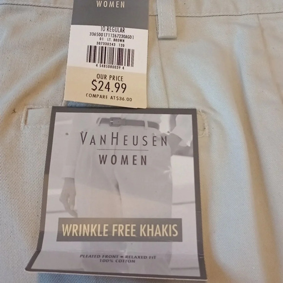 Vanheusen women size 10 wrinkle free khakis nwt - Picture 2 of 3